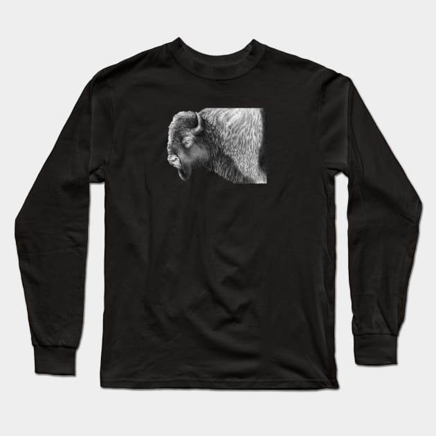 Buffalo Long Sleeve T-Shirt by Tim Jeffs Art